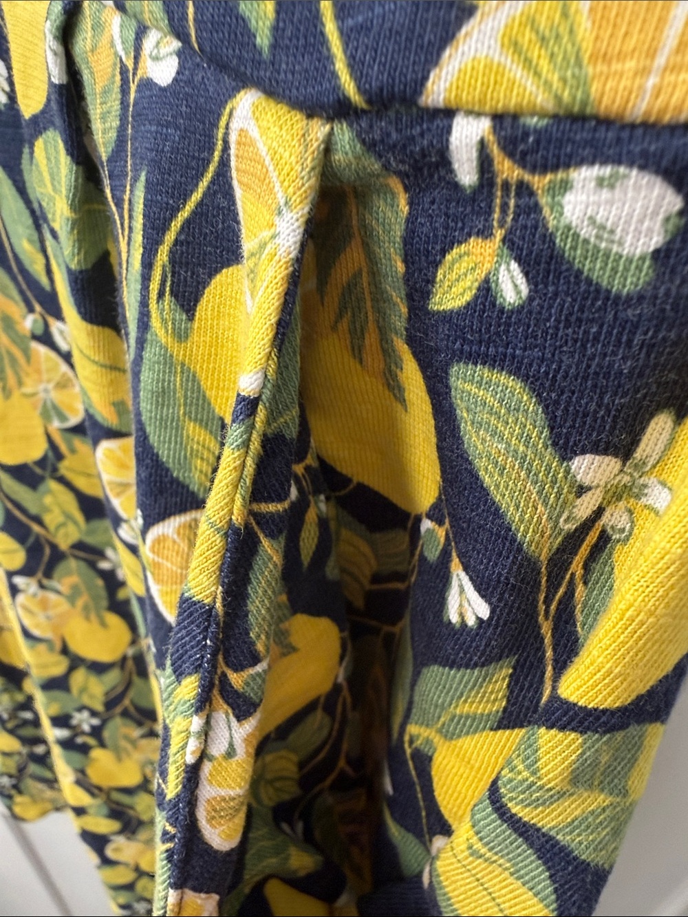Boden Jersey Dress in Navy and Yellow Lemon Print - Picture 8 of 10